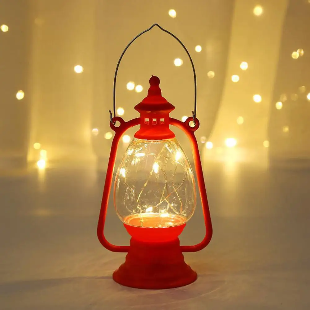 Vintage Lantern Retro Design LED Hanging Oil Lamp Battery Operated Decorative for Home Holiday Christmas Gifts Home Decor