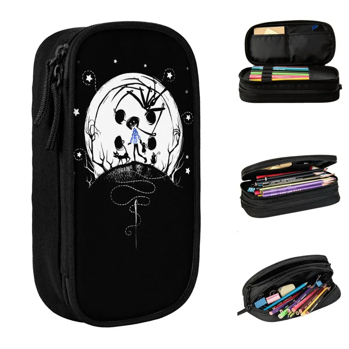 

Classic Behind The Door Coralines Pencil Cases Pencil Pouch Pen for Girls Boys Large Storage Bag Office Zipper Stationery
