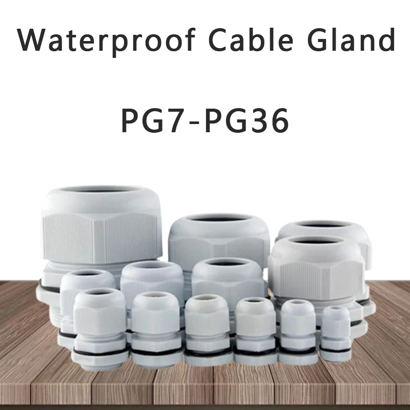 

Waterproof Cable Gland Cable Entry IP68 PG7-PG36 White Nylon Plastic Connector Joint