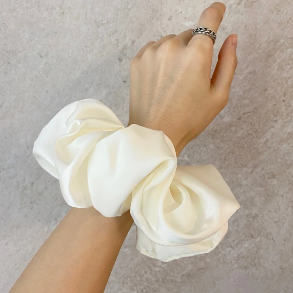 

Fashion Oversized Silk Scrunchies for Women Korean Chiffon Elastic Hair Ties Ponytail Holder Headwear Chouchou Cheveux Femme