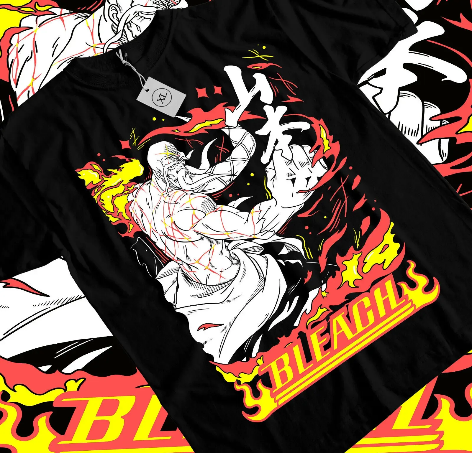 

Bleach Yamamoto T-shirt Genryusai Shigekuni Tshirt Anime Manga All Size Black
