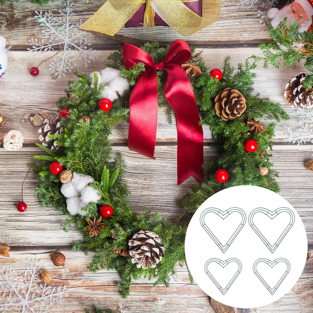

4 Pcs 20cm 30cm Green DIY Christmas Iron Frame Iron Frame Wreath Loops Hoops Decorative Wreath Loops Rings