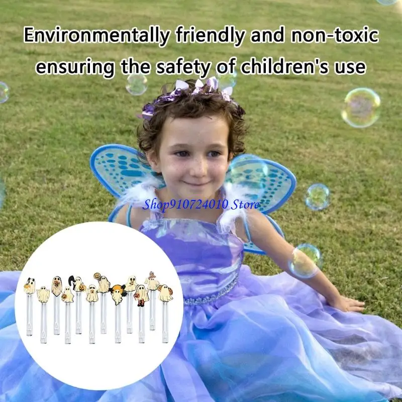 77hd 12pcs空のバブルステークス不気味なテーマアクセサリー子供向けの安全なプラスチック屋外アクティビティ材料3+