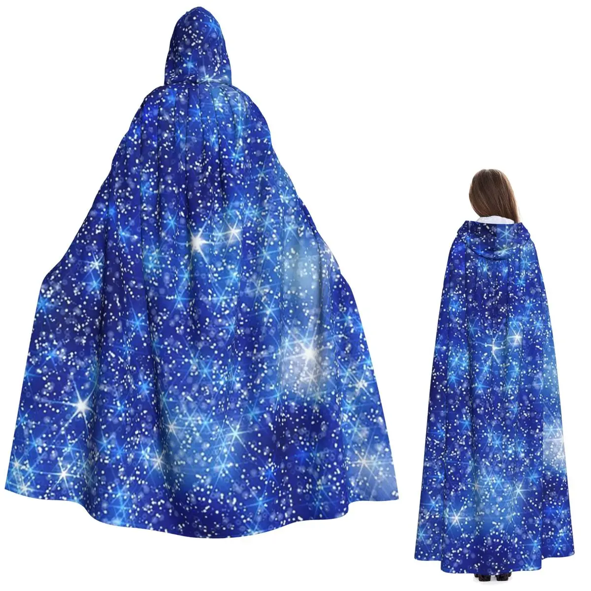 

Длинный плащ с капюшоном «Космическая галактика», средневековый костюм ведьмы, накидка для косплея, пальто на Хэллоуин для взрослых, унисекс