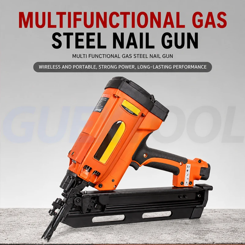 Cordless Electric Lithium Framing Nailer Cordless Paper Collated Nail Gun Adjustable Depth Woodworking Power Tool Fast Driving