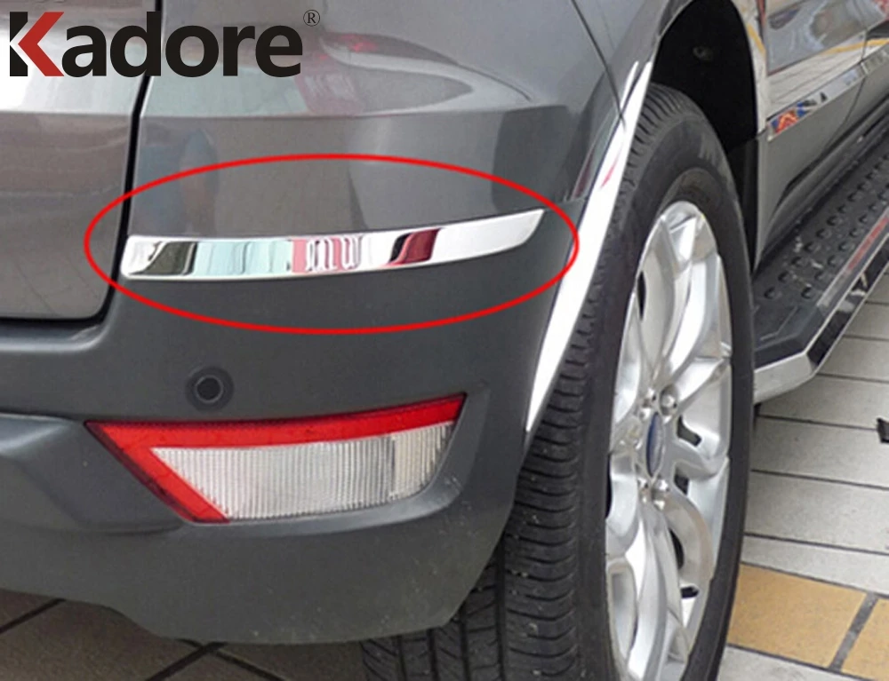 For Ford Ecosport 2013 2014 2015 2016 Chrome Rear Bumper Corner Cover Trim Tail Foglight Eyelid Molding Strip Car Accessories