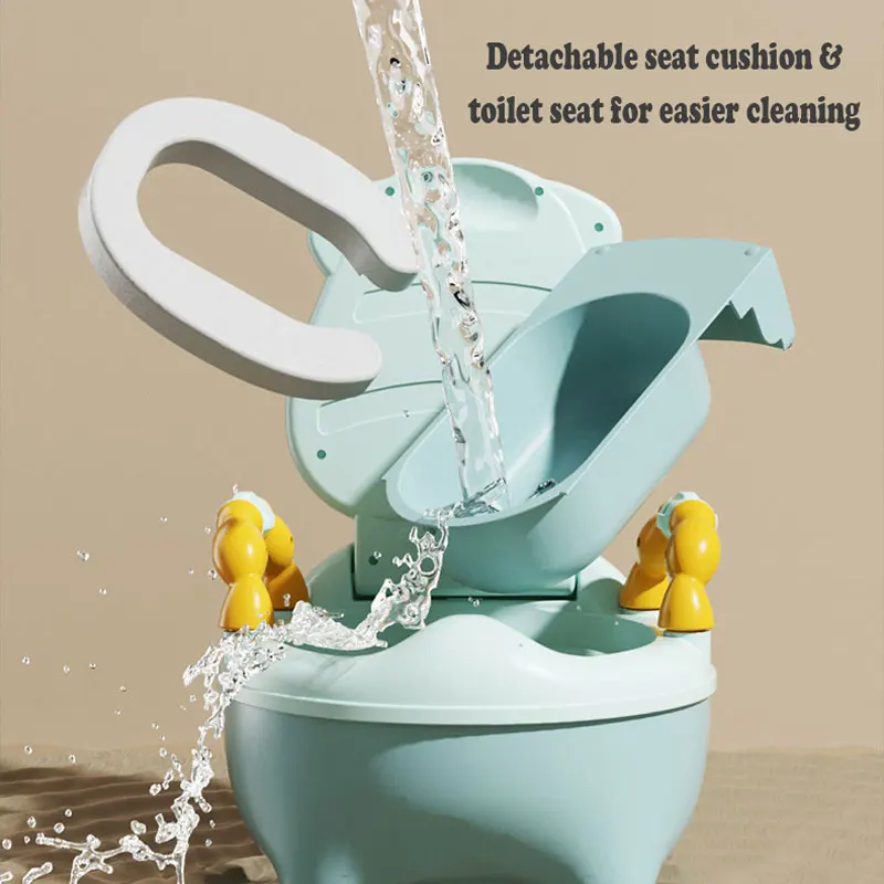 Portable Children's Pot Cute Cow Baby Toilet Pot WC Porta-potty Urinal Children Potty Training Toilet for Kids Toilet Seat Lid