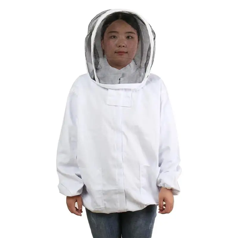 Beekeeping Jacket Bee Keeping Jacket With Self Supporting Veil Beekeeper Hooded Jacket Veil Smoker Protect Apiculture Equipement