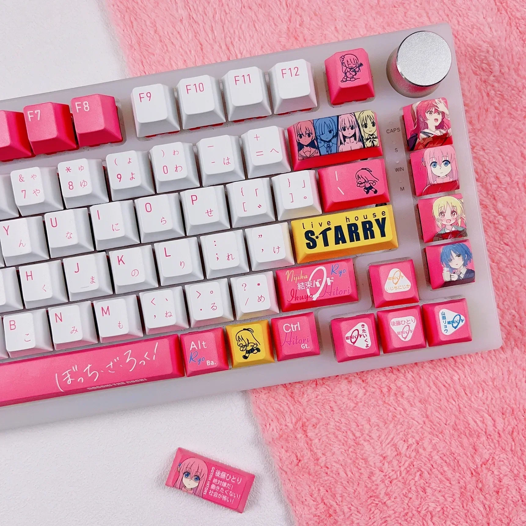 Korean Keycaps Anime Hitori Gotoh 138 Keys PBT Dye Subbed Cartoon Gaming Key Caps BOCCHI THE