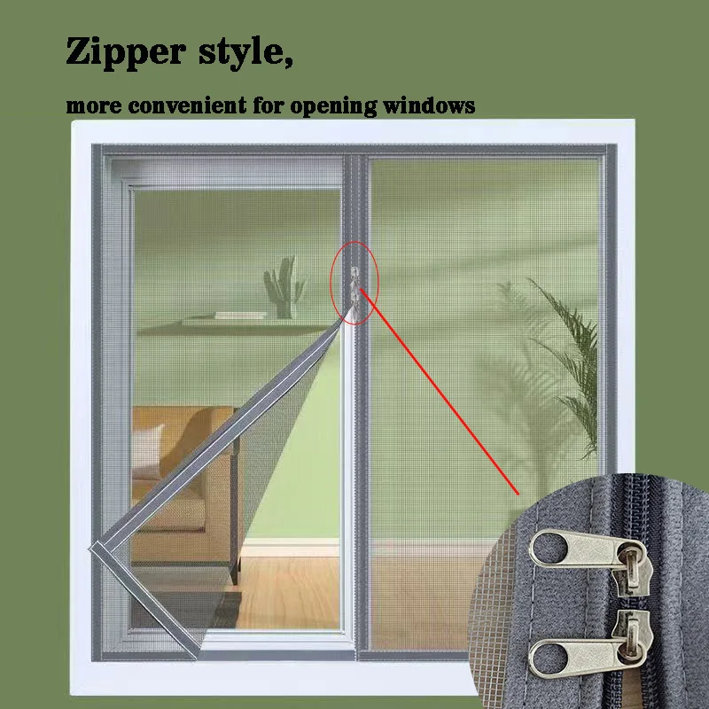 

Summer mosquito proof window screen, non perforated balcony window sealing, household self-adhesive invisible mosquito net