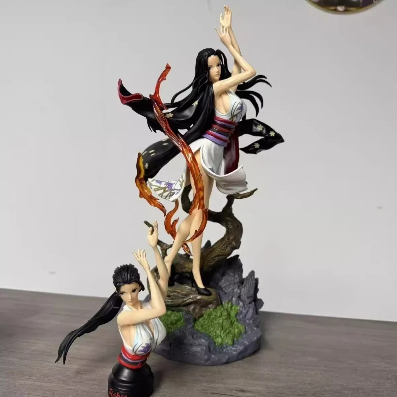 Novo 38cm uma peça figuras de anime nico robin figura 2 cabeças estatueta ação coletar mesa decoração ornamento brinquedos aniversário presentes