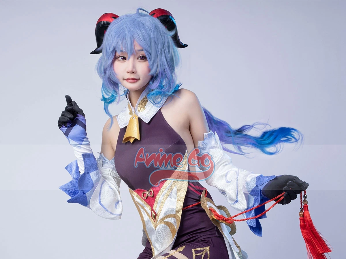 Ganyu Genshin Impact Cosplay Ganyu Costume Halloween Jacquard tenues de mise à niveau pour les femmes C00524-AA