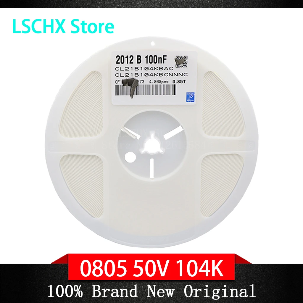4000 sztuk 0805 kondensator 100nf 104 x7r 104 50v kondensator smd pełna bębnowy 10%