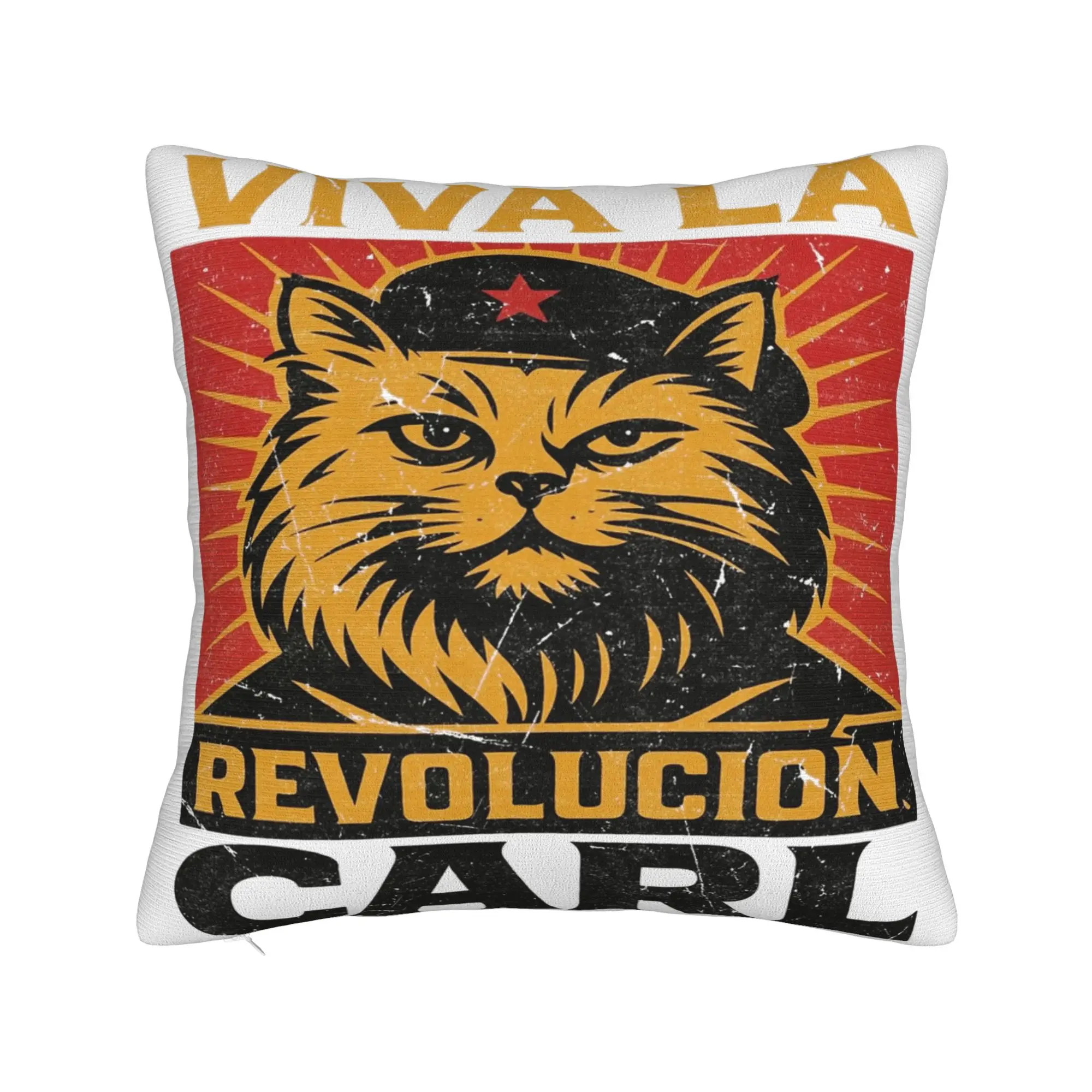 Decorative Pillow Covers Viva La Revolution Carl Cat Lover Merchandise Seat  Throw Pillow Case Cover Square Style Multi Size