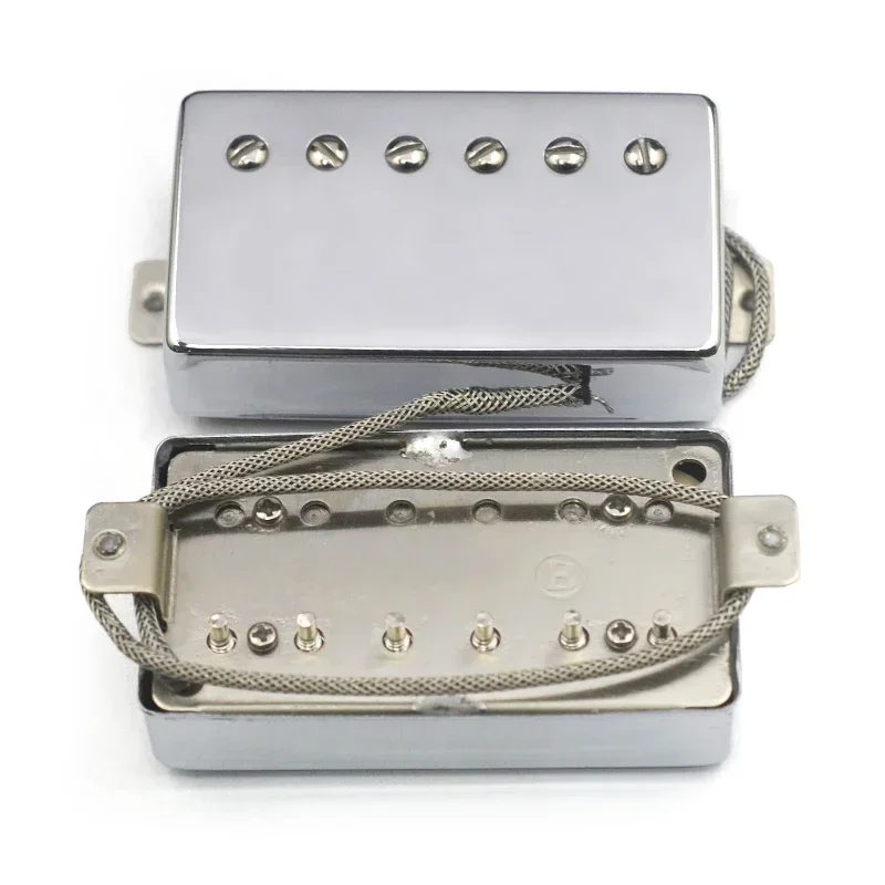 Alnico 5 LP Humbucker Guitar Pickup Set Chrome Neck & Bridge Alnico V Pickup Chrome