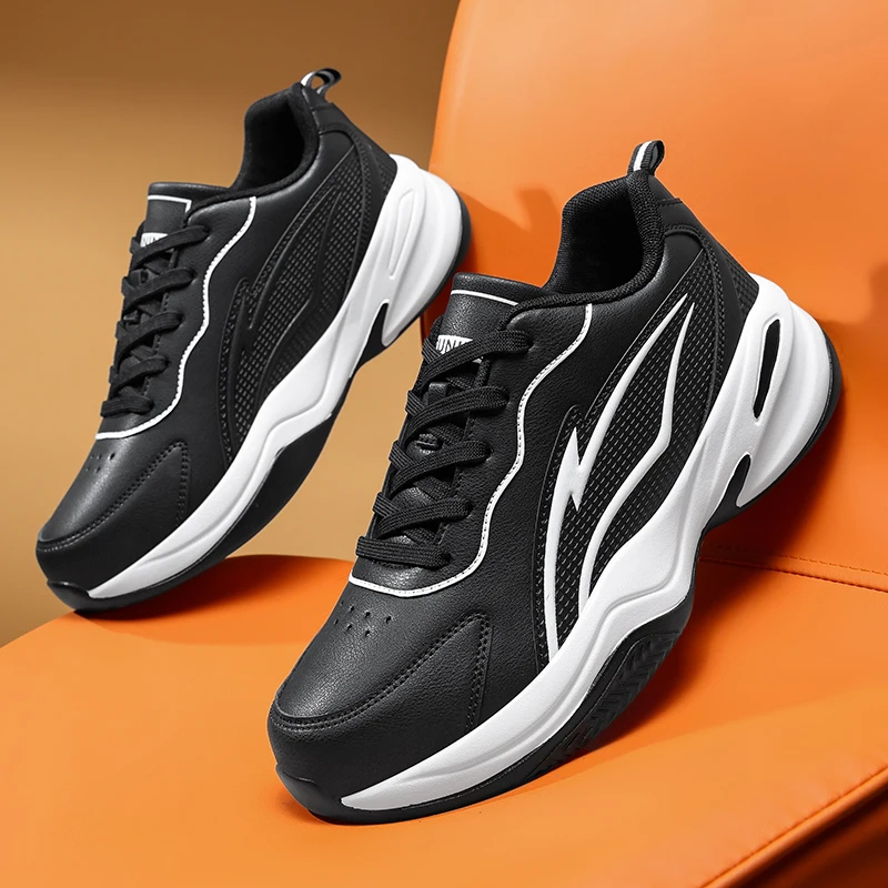 أحذية رياضية وترفيهية، أحذية رجالية، أحذية ماراثون كبيرة الحجم مبطنة بالهواء، مطاط منسوج لجميع المواسم، مقاومة للاهتراء، مضادة