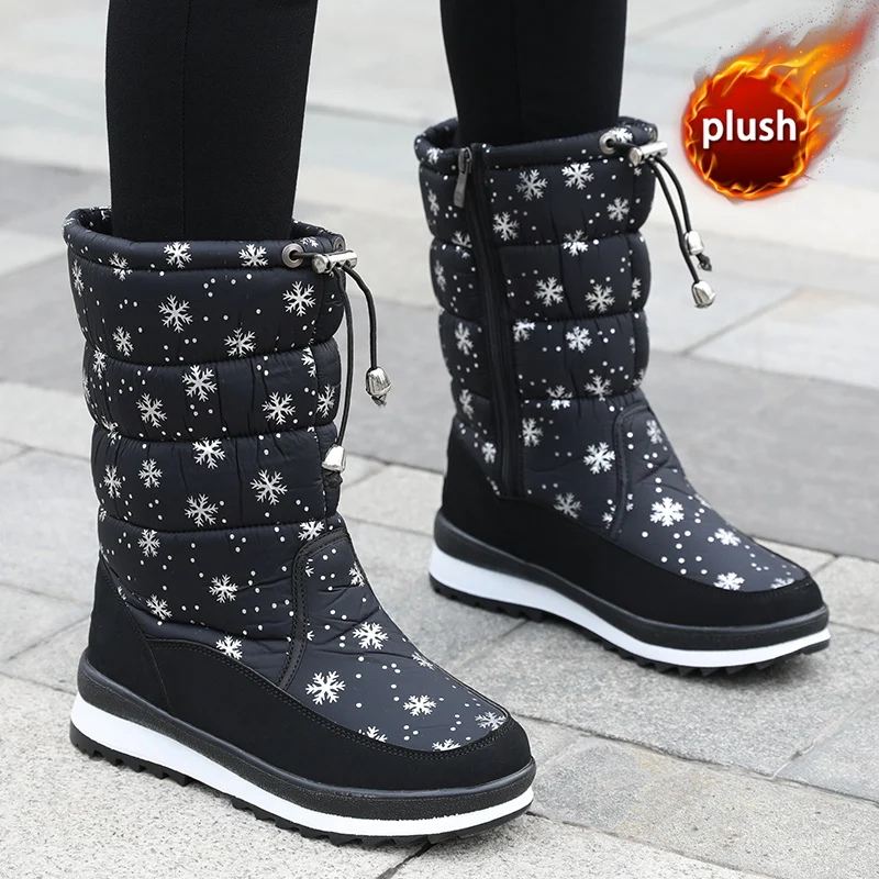 

winter Women snow boots for 2022 platform thick plush waterproof non-slip boots fashion Female winter shoes warm fur botas Mujer