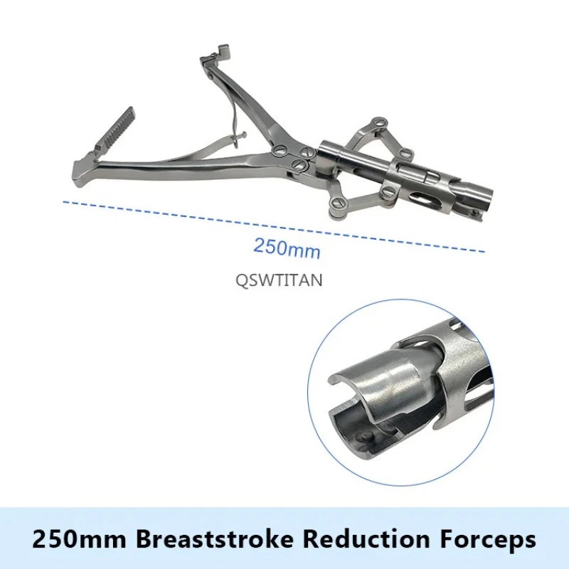 QSWTITAN Breaststroke  Reduction  Forceps Stainless Steel Orthopedics Instruments Spinal Instrument 1pc Pet Surgical Instruments