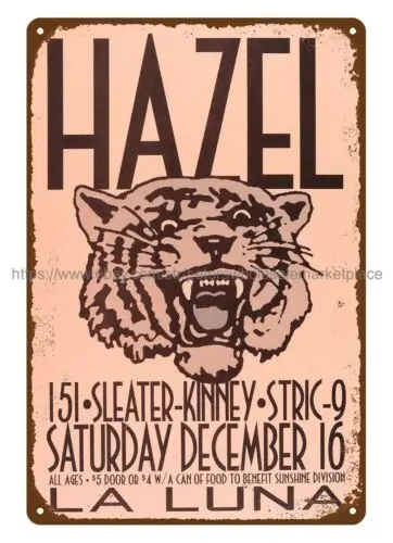 classic s 1995 Sleater Kinney Hazel La Luna Concert Poster metal tin sign