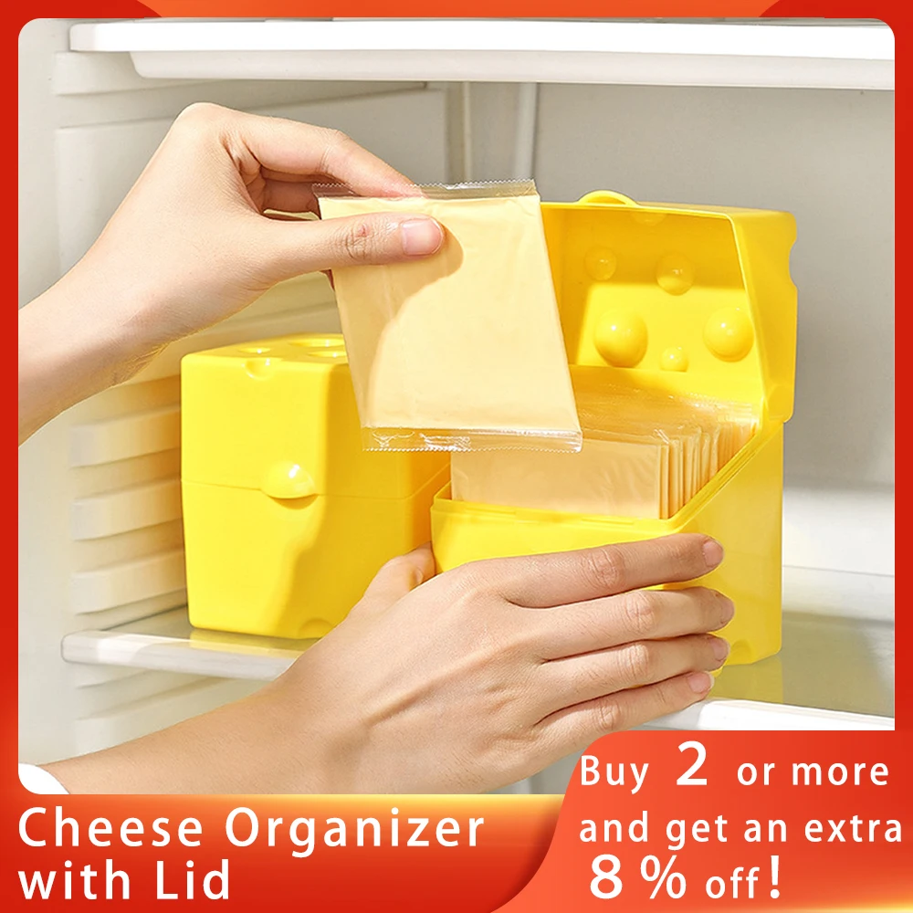 Cheese Keeper Container Airtight Food Storage Containers With Lid Large Capacity Slice Cheese Holder Refrigerator Odor