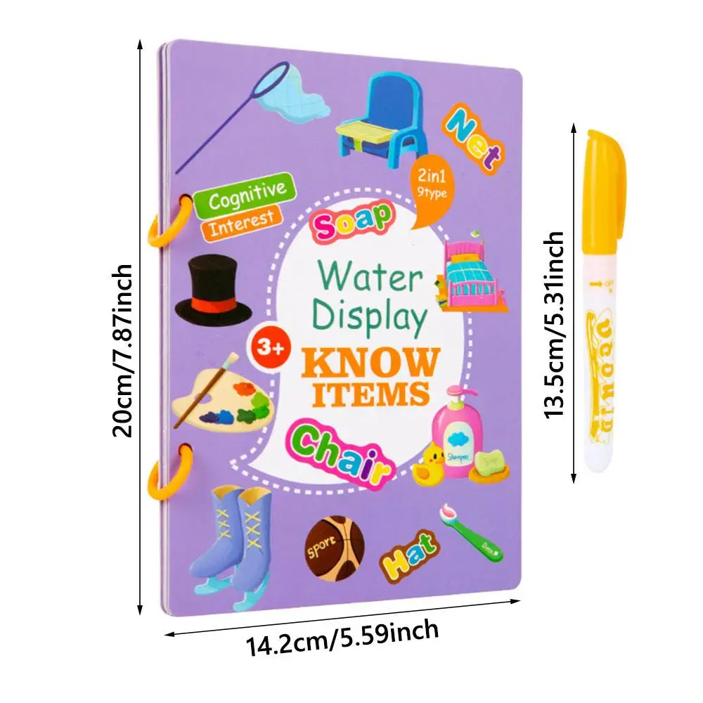 Reusable Water Drawing Book Early Education Quiet Activity Coloring Book Interactive Toy Montessori Drawing Toys