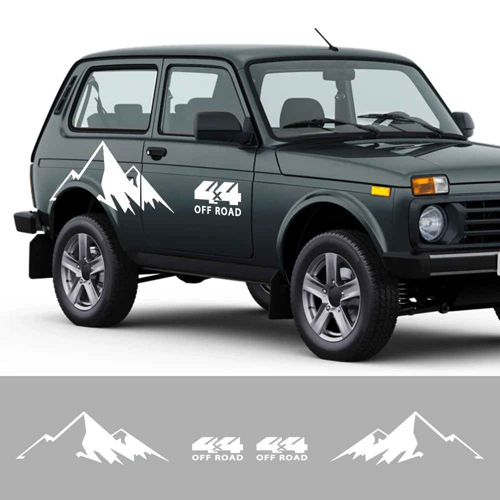 

2Pcs 4x4 Logo Car Vinyl Decal Off Road Mountain Peak Styling Sticker Waterproof Removable for Car Auto Body Decoration