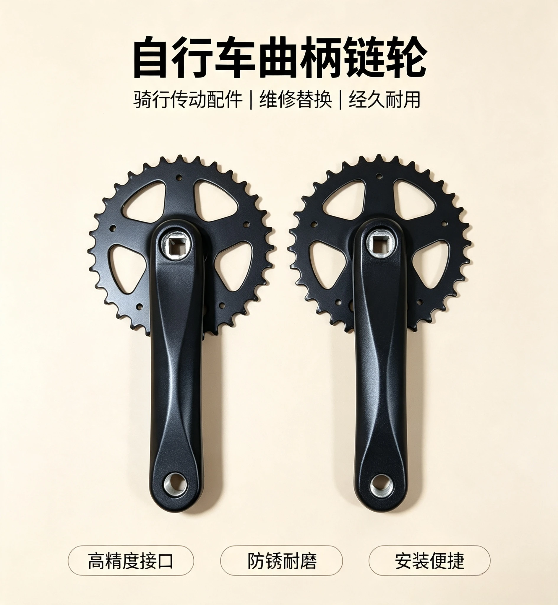 Bicycle 32 tooth plate 165 aluminum leg crank complete light and durable