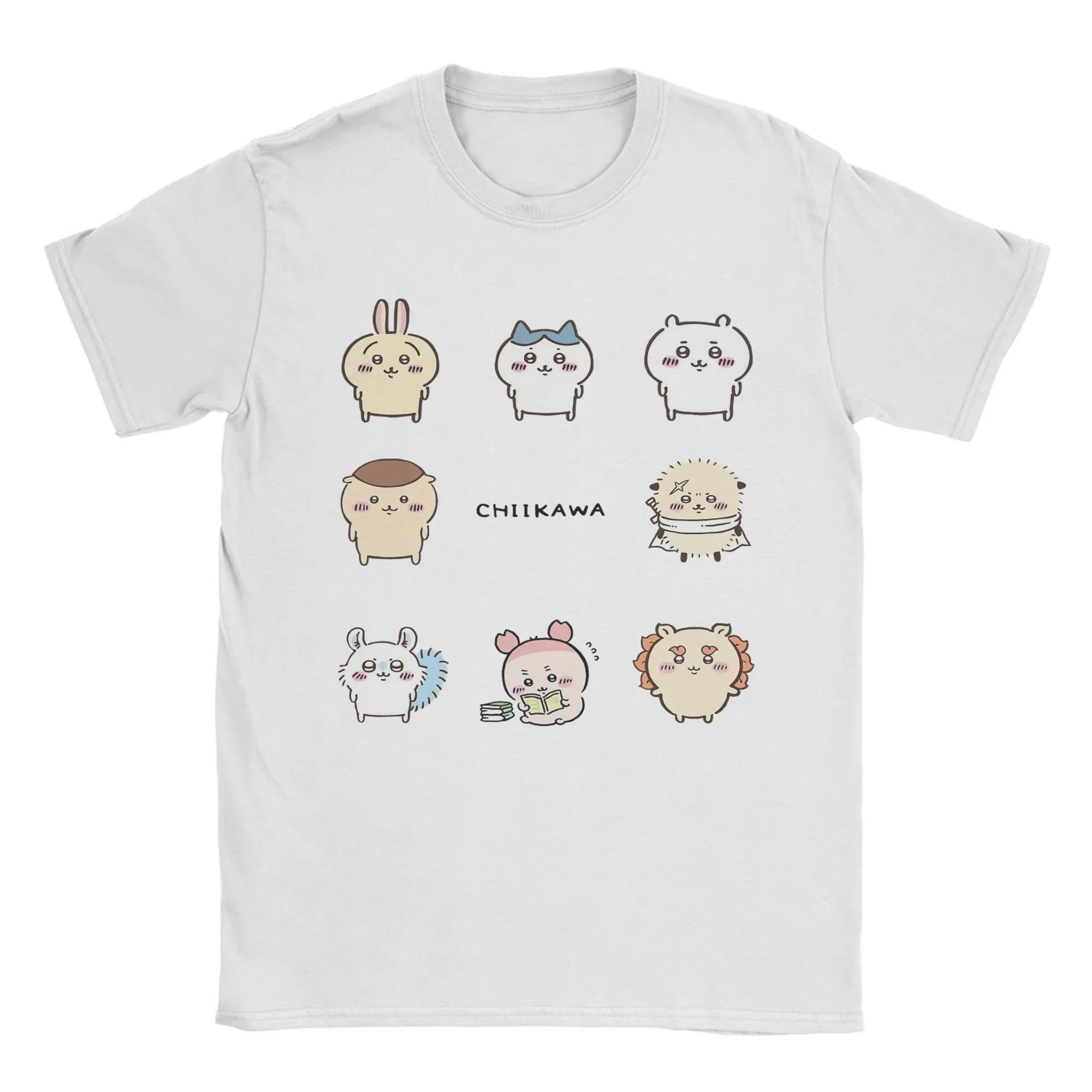 Vintage Chiikawas All Characters Hachiware Usagi T-Shirt for Men Crew Neck Pure Cotton T Shirt Tees 4XL 5XL 6XL Tops