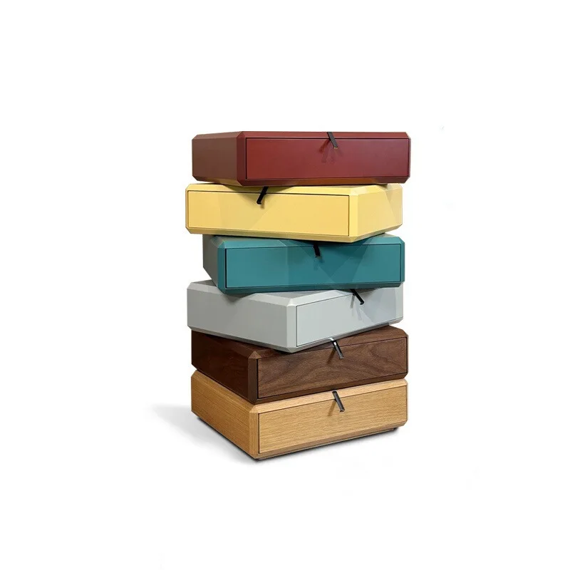 

Minimalist, walnut, solid wood, six chest of drawers, rotatable, bedroom, creative, six-color chest of drawers
