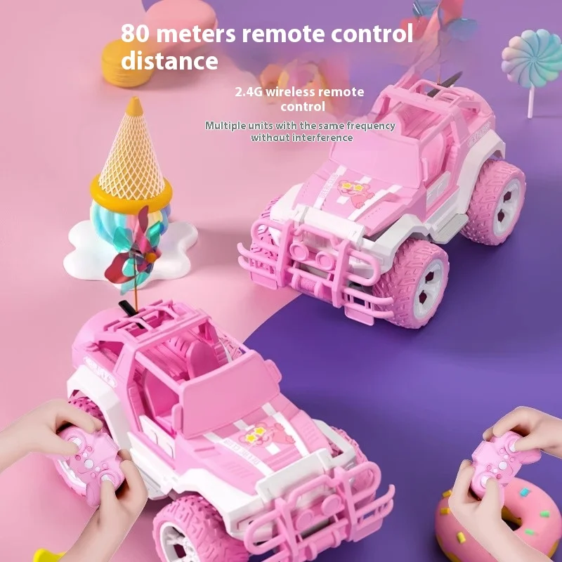 Children's remote-controlled off-road vehicle, high-speed drift, drop resistant car, girls' rechargeable racing toy