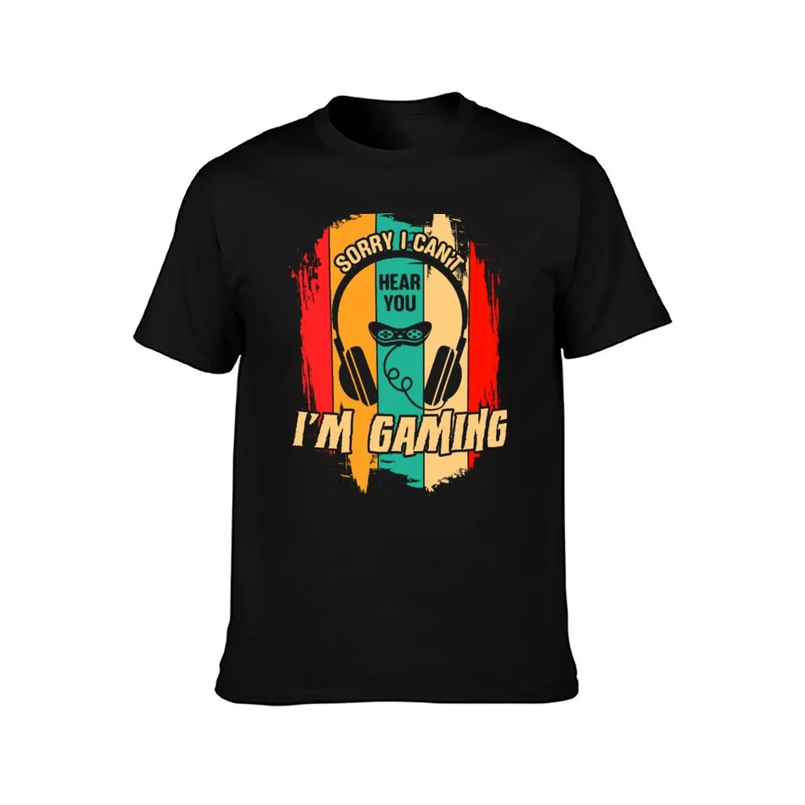 Sorry I Can't Hear You I'm Gaming Retro Headphones T-Shirt sports fans basketball graphic tees men t shirt