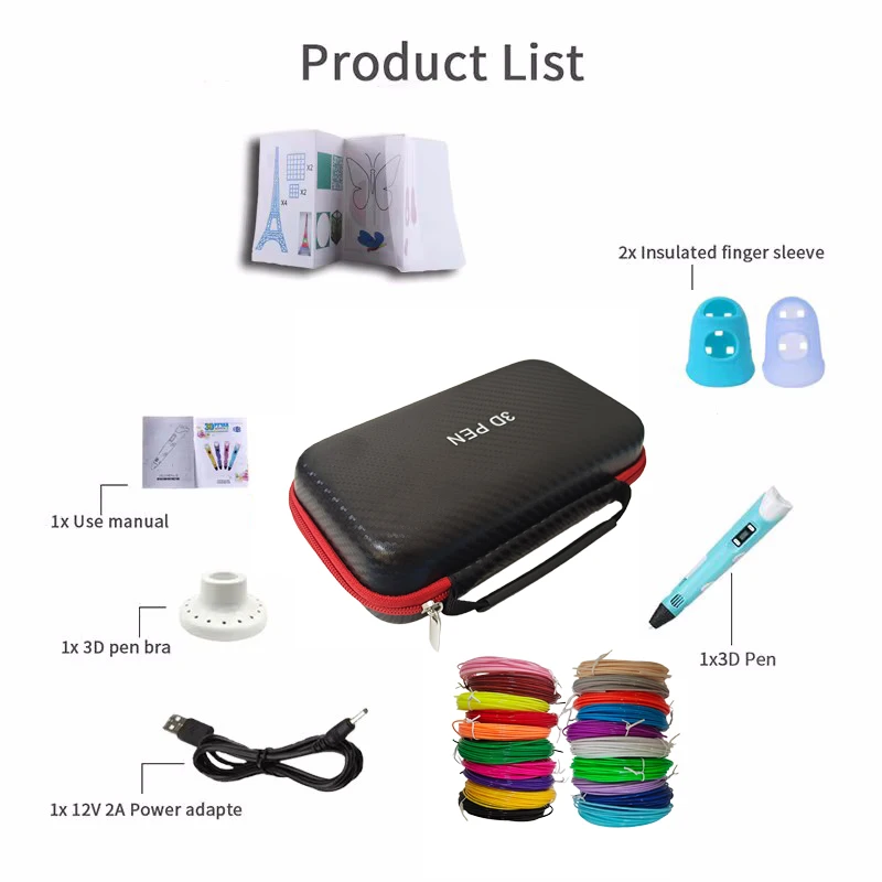 قلم طباعة رسم ثلاثي الأبعاد مع شاشة LCD متوافقة مع ألعاب خيوط PLA آمنة للأطفال هدية عيد الميلاد وأعياد الميلاد #6