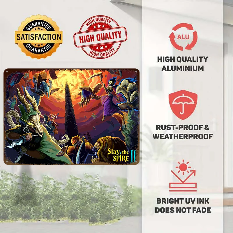 Slay the Spire II Landscape Game Art 3D Texture Printed Poster Customized Wall Art Vintage Metal Tin Signs for Home Decorations