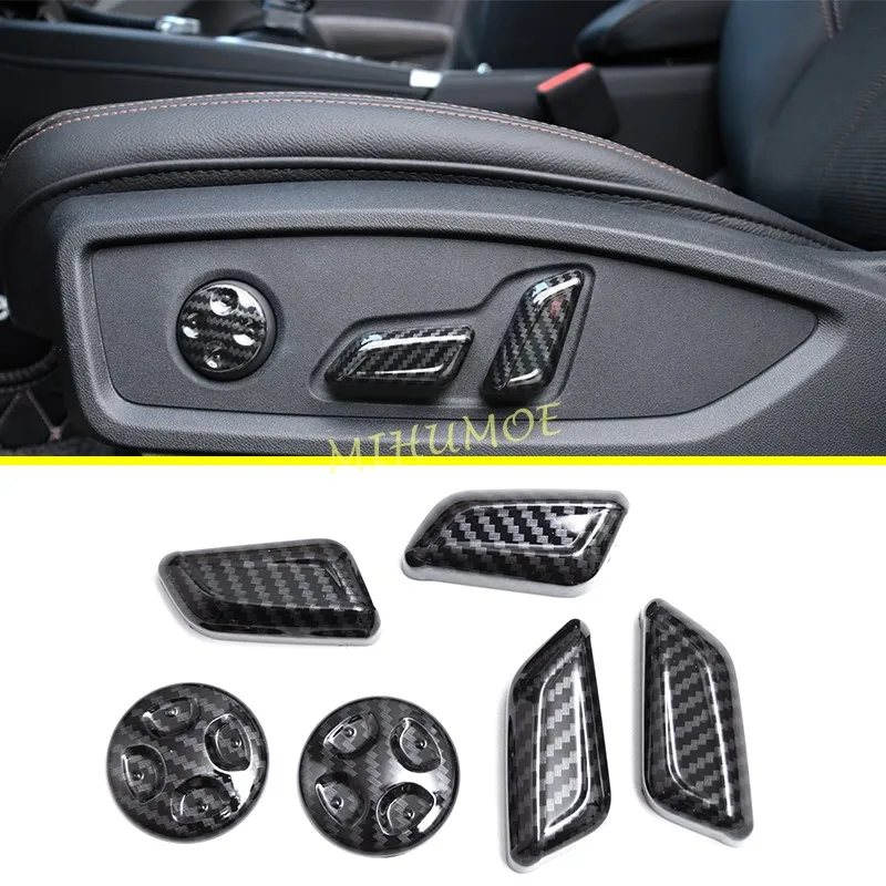 Carbon Fiber Car Interior Front Power Seats Adjustment Switch Cover Trims For 2017-2024 Audi Q5 FY SQ5 Sportback Accessories