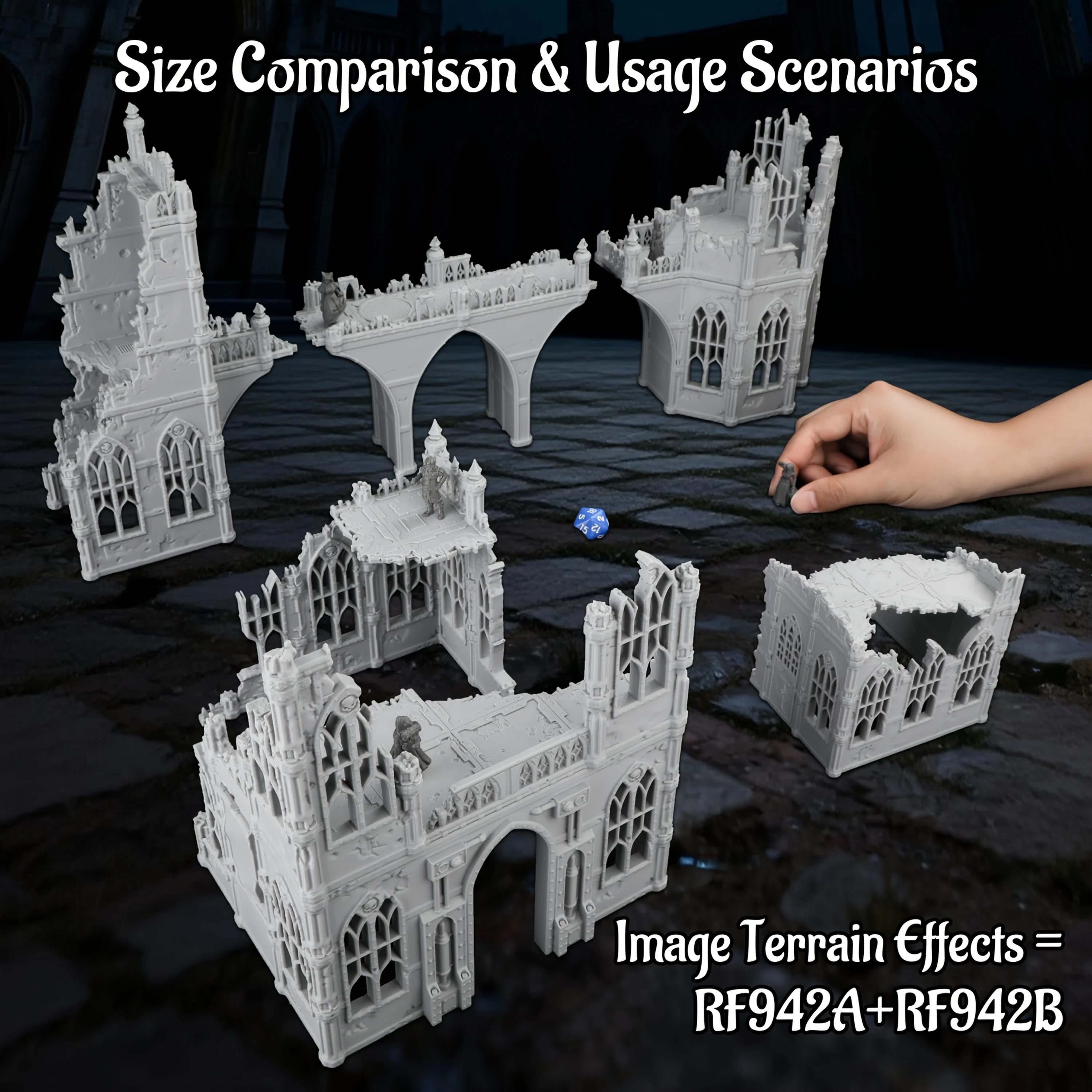 

Miniature Imperial Ruins RPG Terrain Models, Fantasy Architecture Scenery for Tabletop Roleplay, RPG Game Accessories