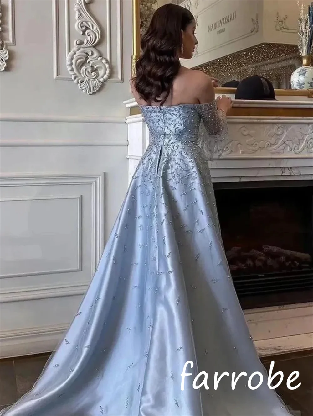 Vestidos largos personalizados a la moda, elegantes, Charmeuse, plisados con lentejuelas, corte en A, hombros descubiertos, ocasión a medida, exquisitos