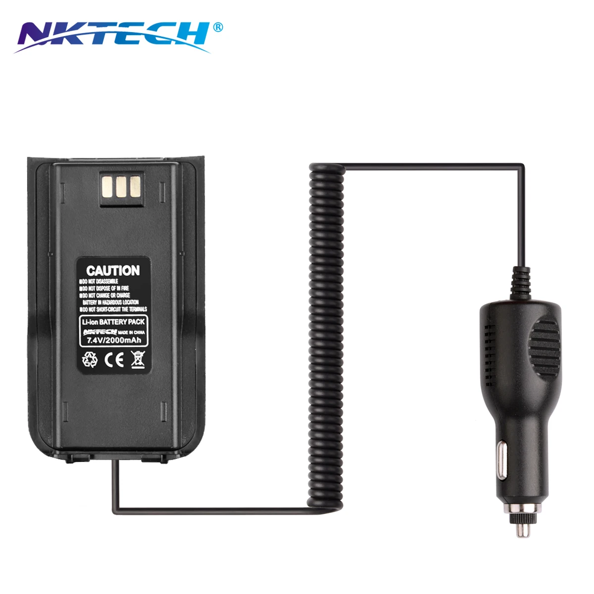 NKTECH-cargador de batería para coche, eliminador de batería de 12-24V para TYT, MD-380, MD-380GPS, GPS, MD-390, Radio móvil Digital, transceptor DMR