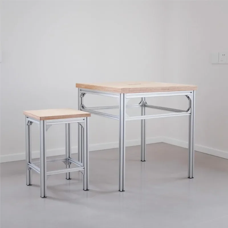 Nordic birch ocean board, dining chair living room home, aluminum profile tea coffee, square table desk