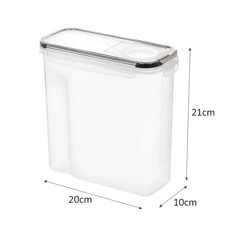 4-Piece Set of Large Airtight Rice Storage Containers - Easy Pour Lids for Cereal and Food Storage Organiseurs De Rangement