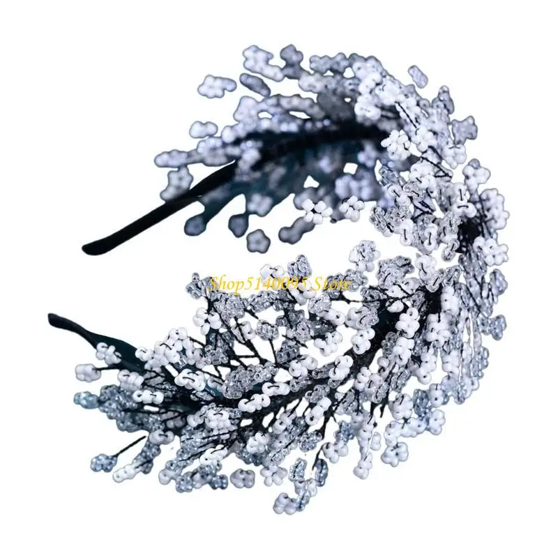 DXAE BRAIDED Crystal Headband Fashion Party Fryzjer Elegancki ślubny panny młodej fryzury