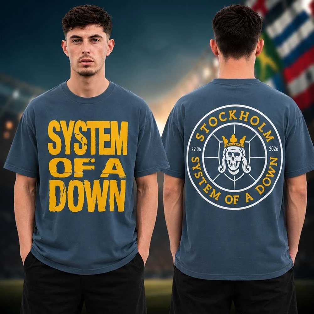 System Of A Down Event Tee Stockholm Merch T Shirt 100%Cotton Men's Women's Popular Oversized Fashion Tshirt Streetwear Fan Gift