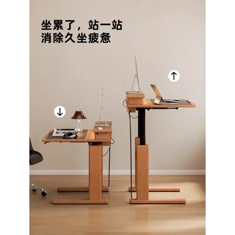 Solid wood electric lifting table