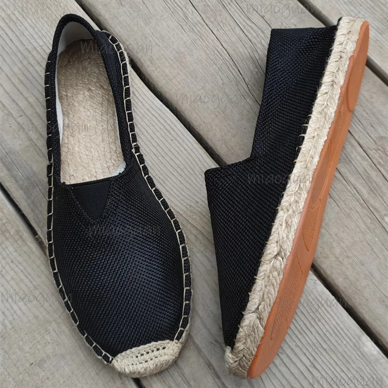 Image of Herren Espadrille Slipper – Leichte und bequeme Canvas-Freizeitschuhe für jeden Tag, Unisex Leinen Loafer, große Größen bis 47