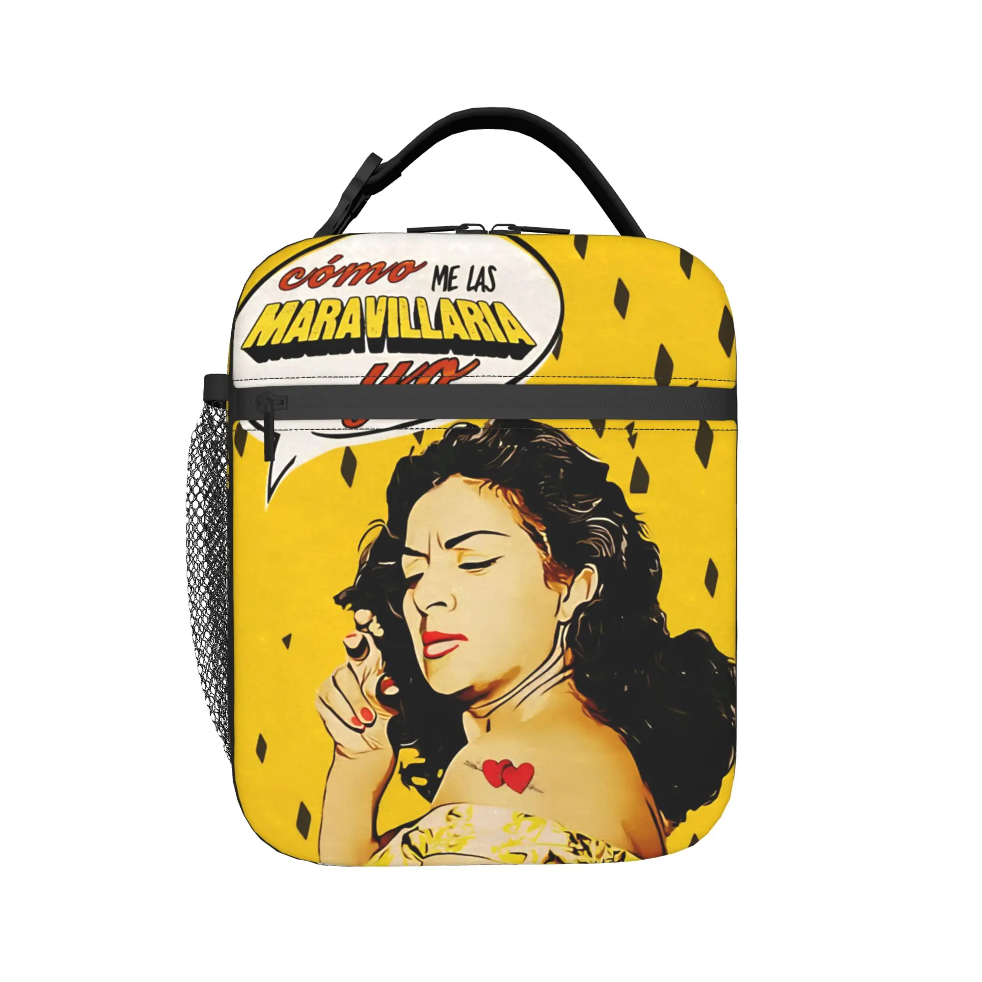 Lola Flores Vintage Comics Lunch Bag Lunch Box Outdoor Picnic Portable Thermal Tote Handbags For Men Oxford Print Cooler Bag