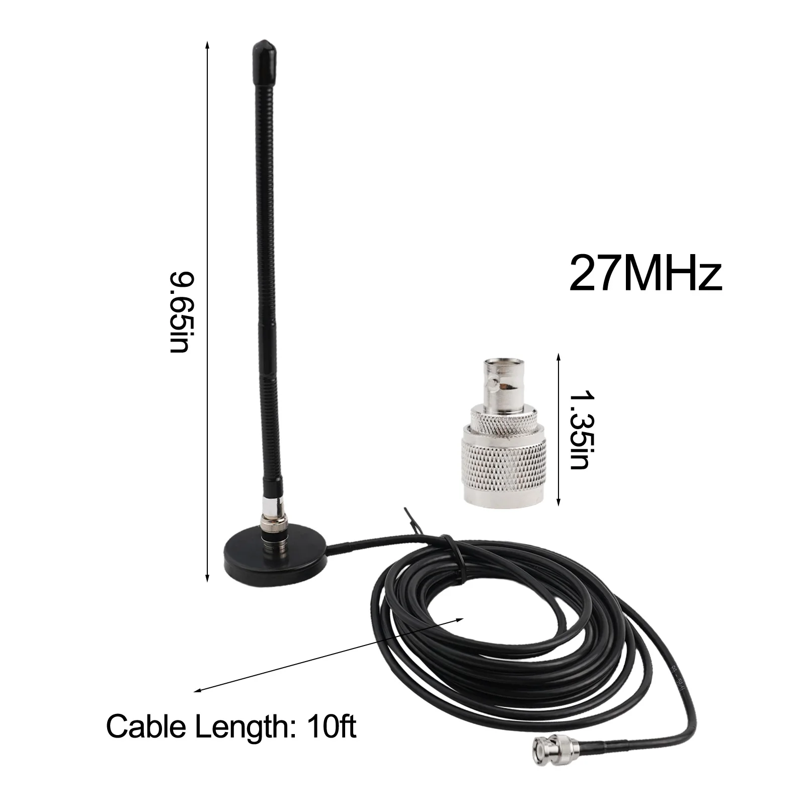 Coaxial Cable Antenna TXCB-B With Adapter With Magnetic Base Antenna 27MHz RG58 BNC Soft Magnetic BNC Male Connector