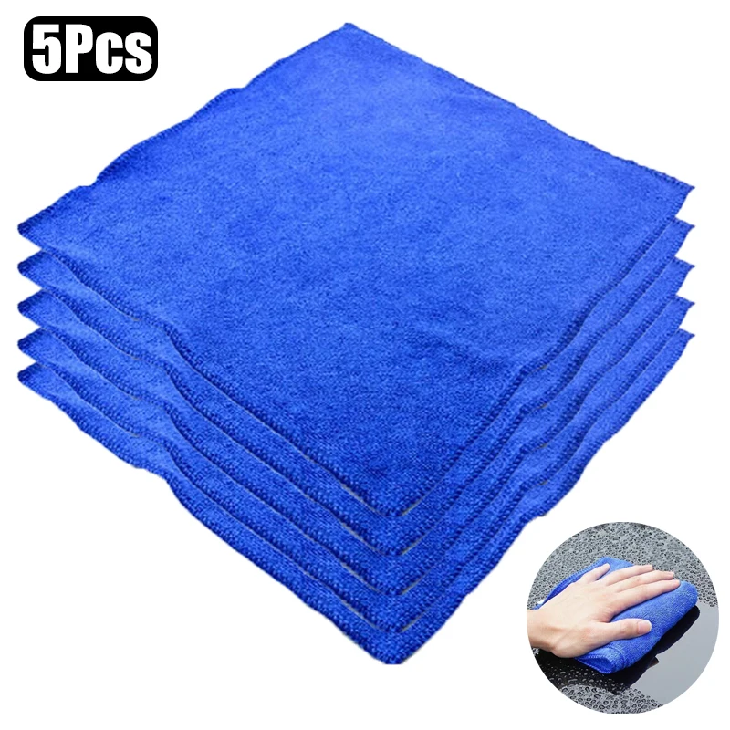 

1/5Pcs Blue Car Wash Microfiber Towel Car Cleaning Drying Soft Cloth Detailing Car Wash 30cmX30cm 30cmx70cm Microfiber Towel