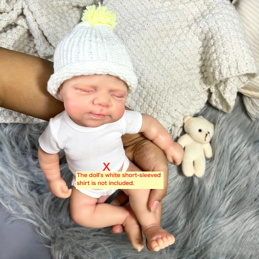 13 Inch All Solid Silicone Reborn Baby Doll Named Pascale Girl Flexible Elastic Soft Adorable Doll Toy Birthday Christmas Gift