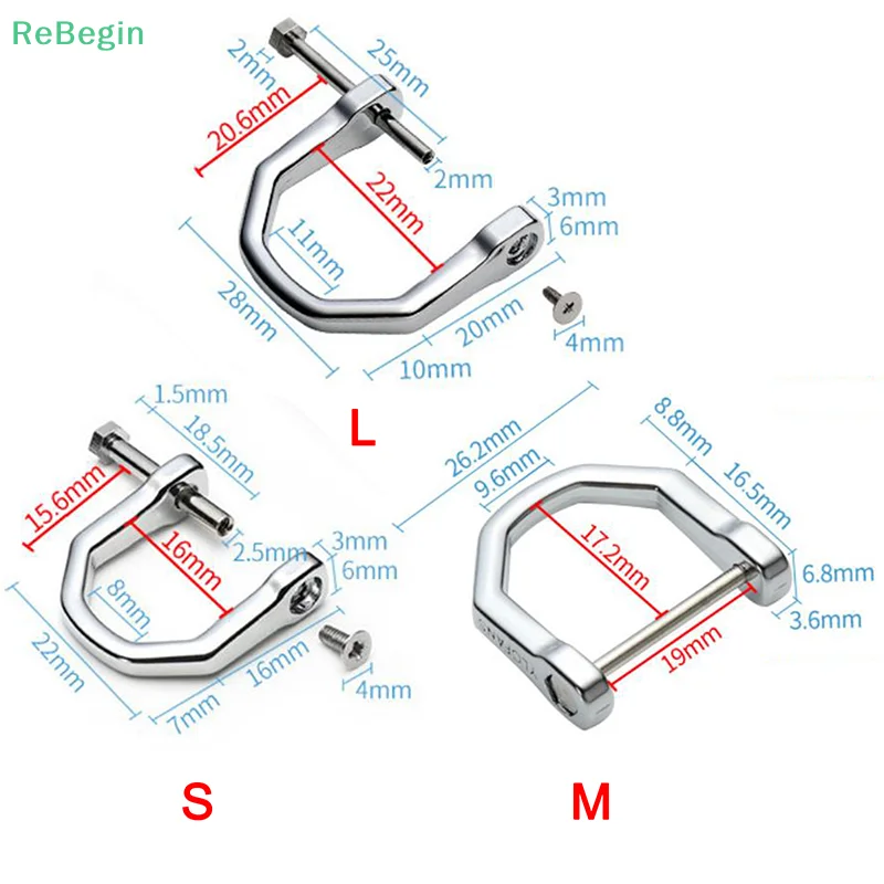 1pc D Shape Multi-purpose Mini Lock Stainless Steel Titanium Buckles Keyring Car Buckle Outdoor EDC Tool Horseshoe Buckle