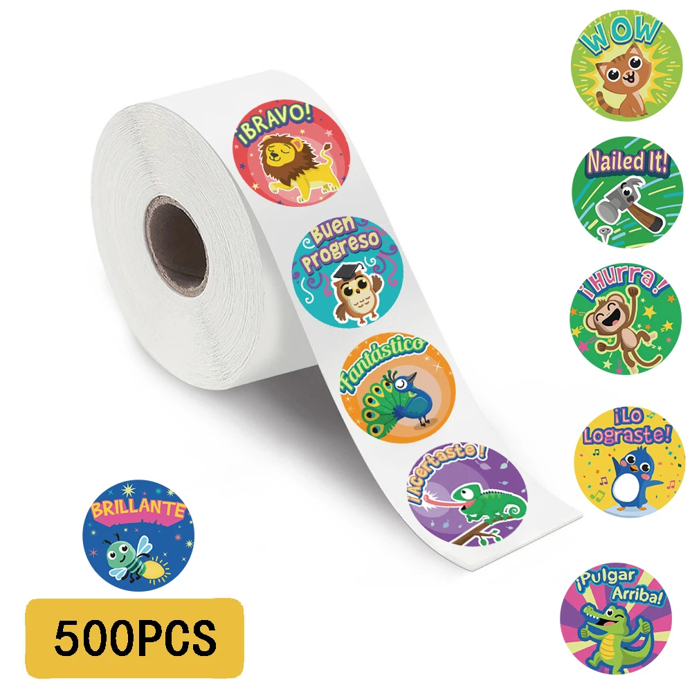 

500 шт., наклейки с животными, рулонная наклейка для телефона, подходит для канцелярских принадлежностей, ноутбука, багажа, современные подарки для учителя, декор из ПВХ