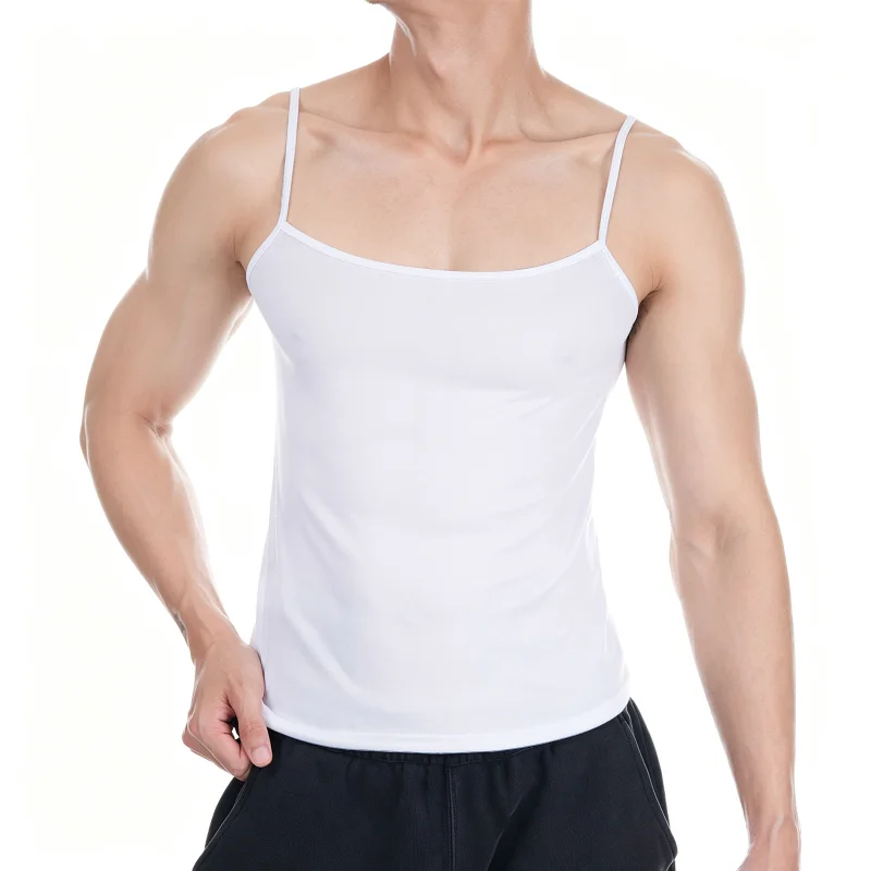 Men Undershirt Casual Slim Fit Wrestling Fitness Sleeveless T-Shirt Sexy Bodybuilding Tank Tops Workout Sports Breathable Vest